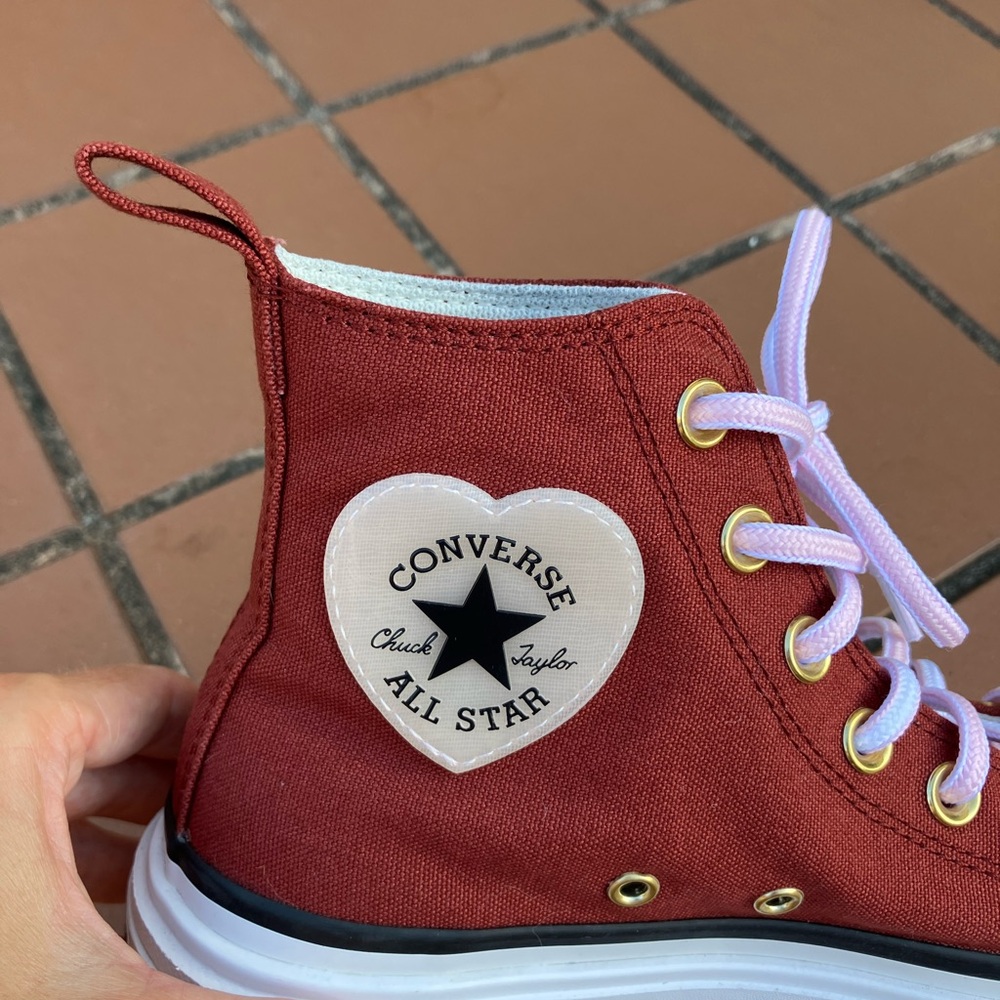 Chuck Taylor All Star Double Stack Platform Heart Charm size 6 - Picture 5 of 10